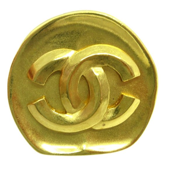 AUTHENTIC CHANEL CC Logos Charm Brooch Pin Corsage Gold-Tone 96P - Picture 1 of 4